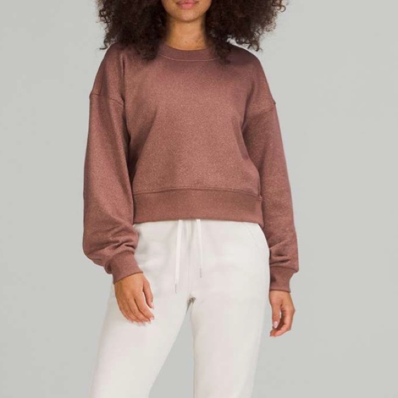 Lululemon perfectly oversized cropped crew *sparkle smokey topaz - Picture 2 of 5